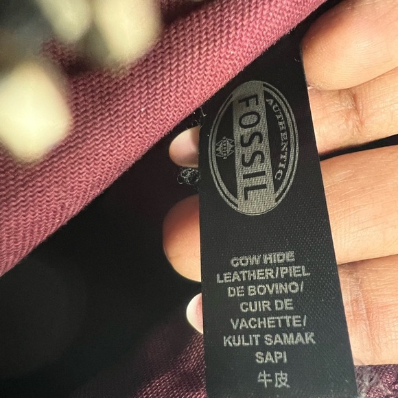 Fossil Patchwork  Multicolor Leather Zipper Pocket Satchel Crossbody Bag - Picture 11 of 15